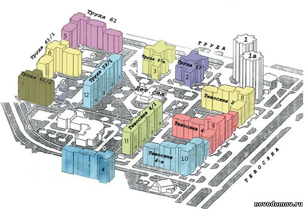 Общий план жилого комплекса в 142а мкр. в Магнитогорске