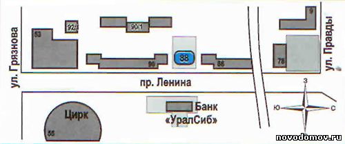 Схема проезда к новому дому по Ленина 88, в Магнитогорске